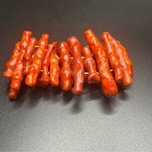Vintage genuine red coral branch bracelet chunky natural coral statement piece